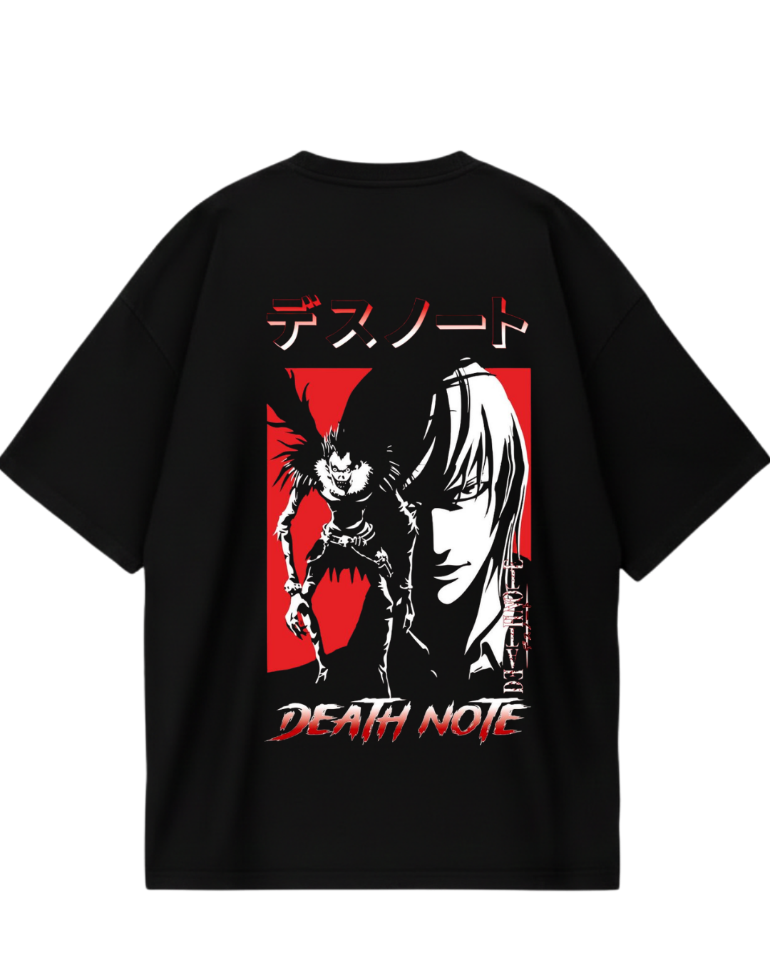 Light Red Black Oversized Tee