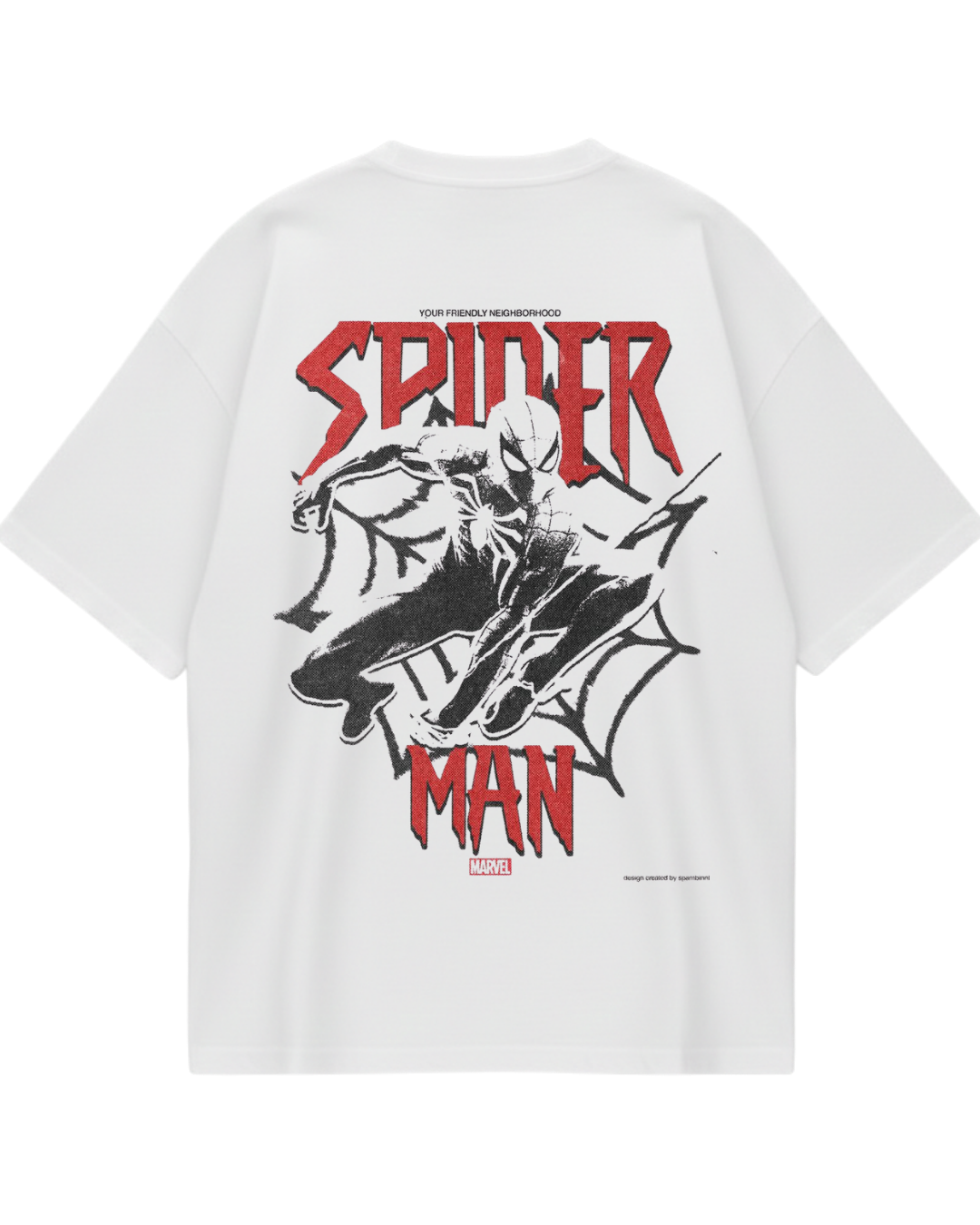Spider Man White Oversized Tee
