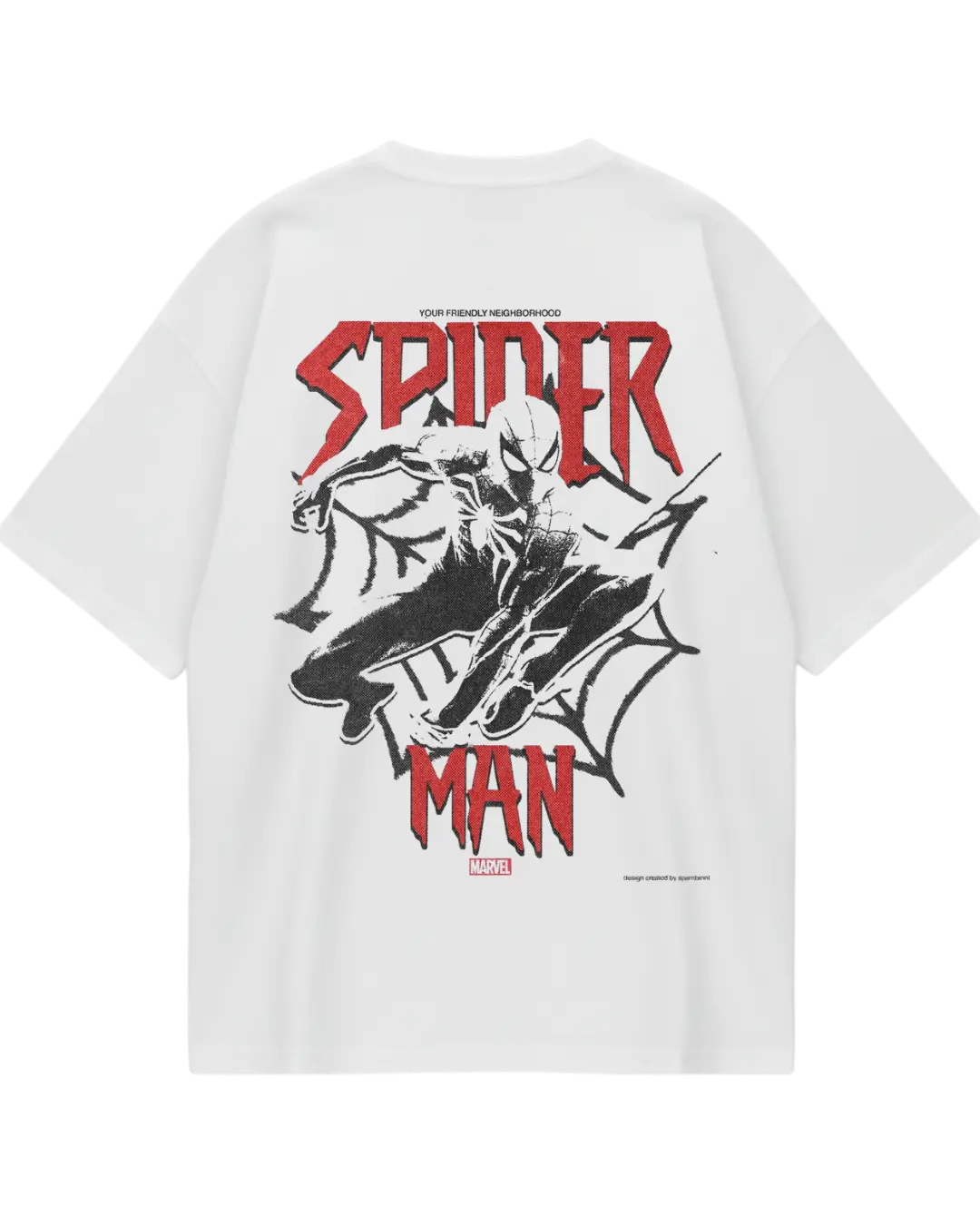 Spider Man White Oversized Tee