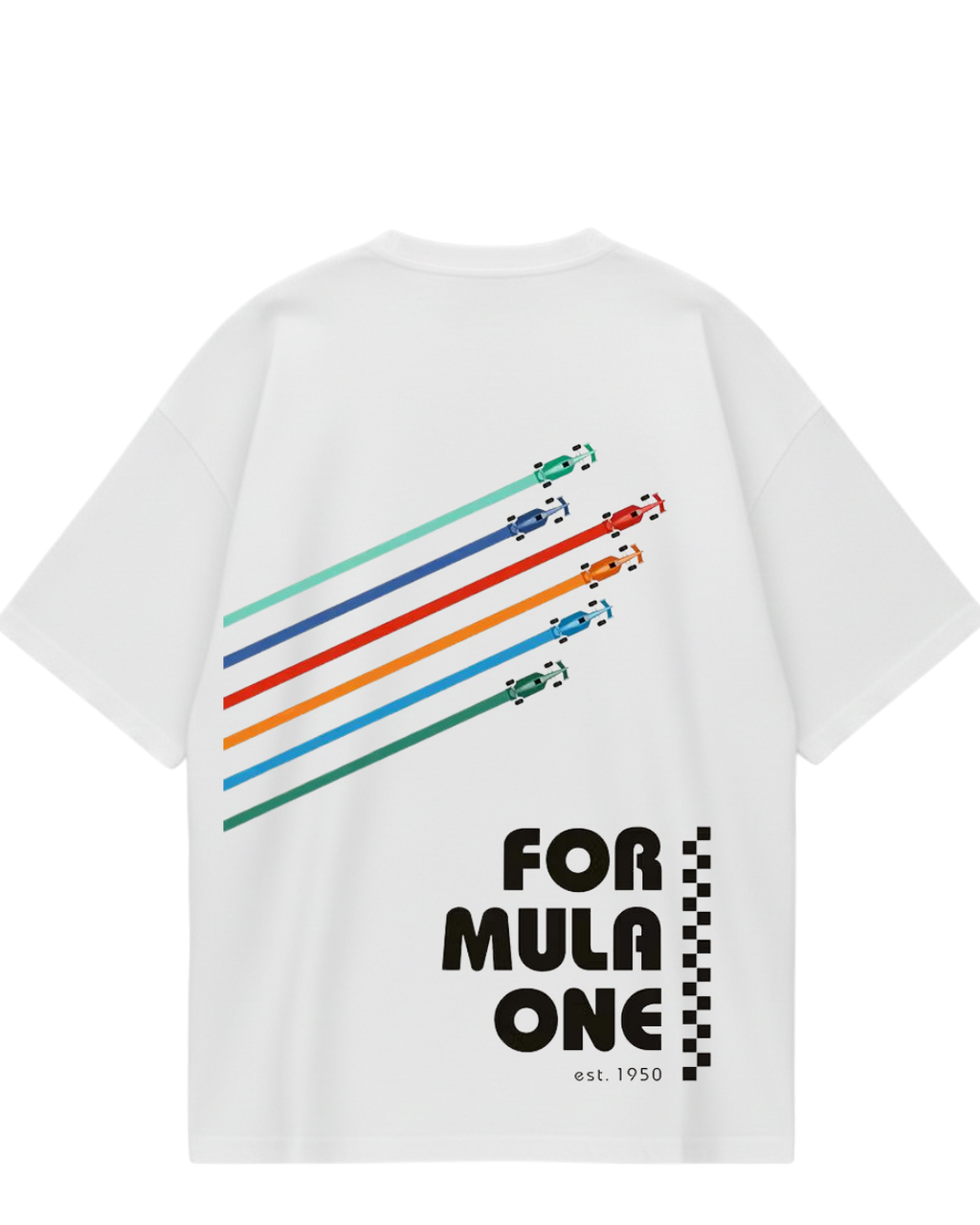 F1 White Oversized Tee