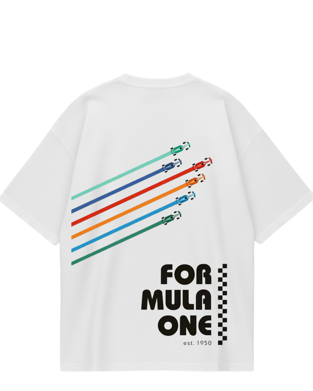 F1 White Oversized Tee