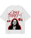 Lana Del Rey White Red Oversized Tee