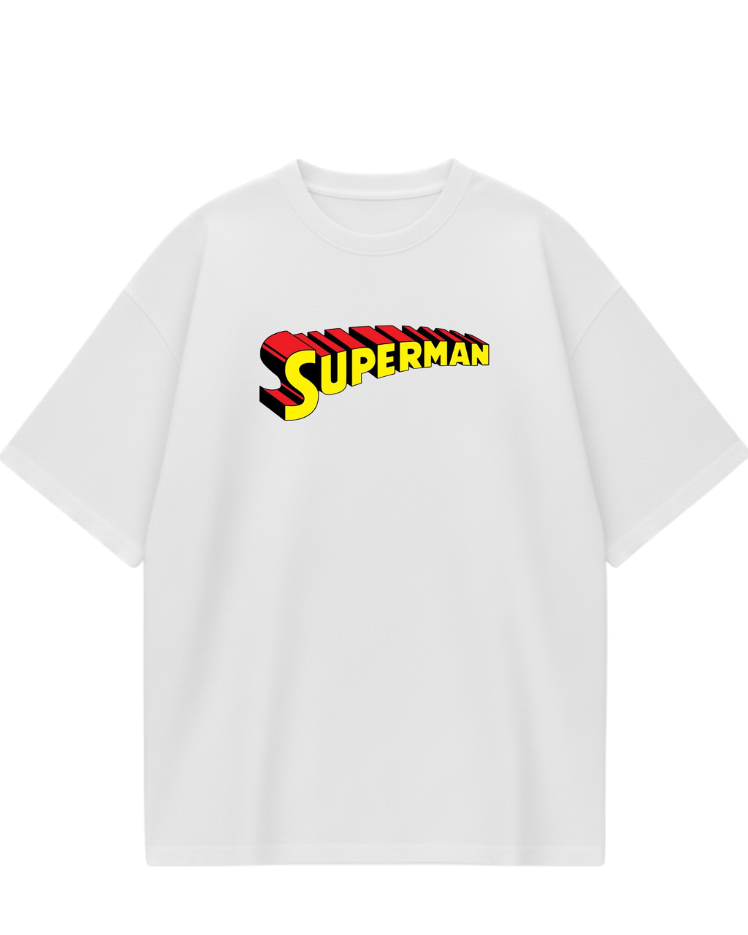 Super Man White Oversized Tee