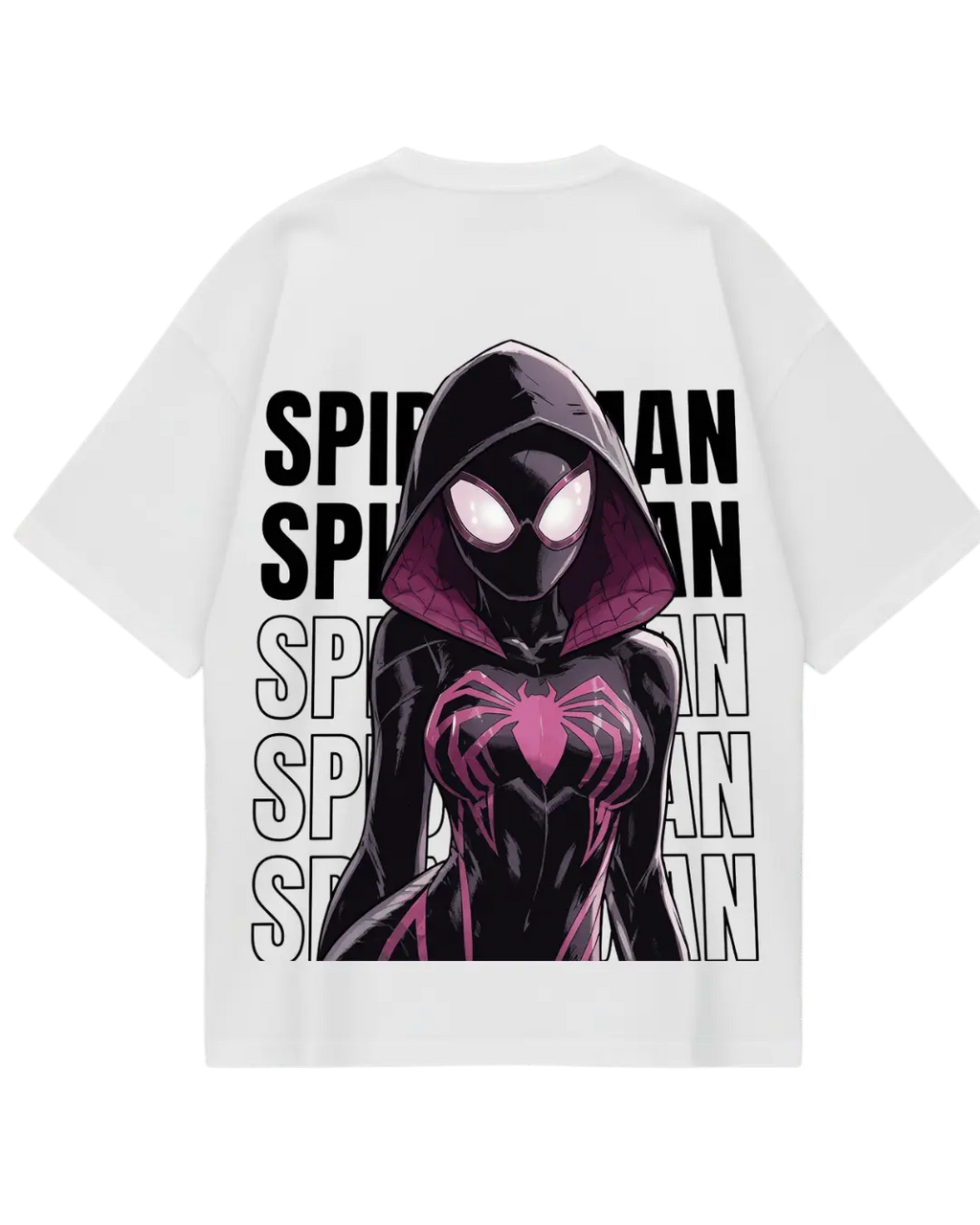 Spider Man Couple White Oversized Tee