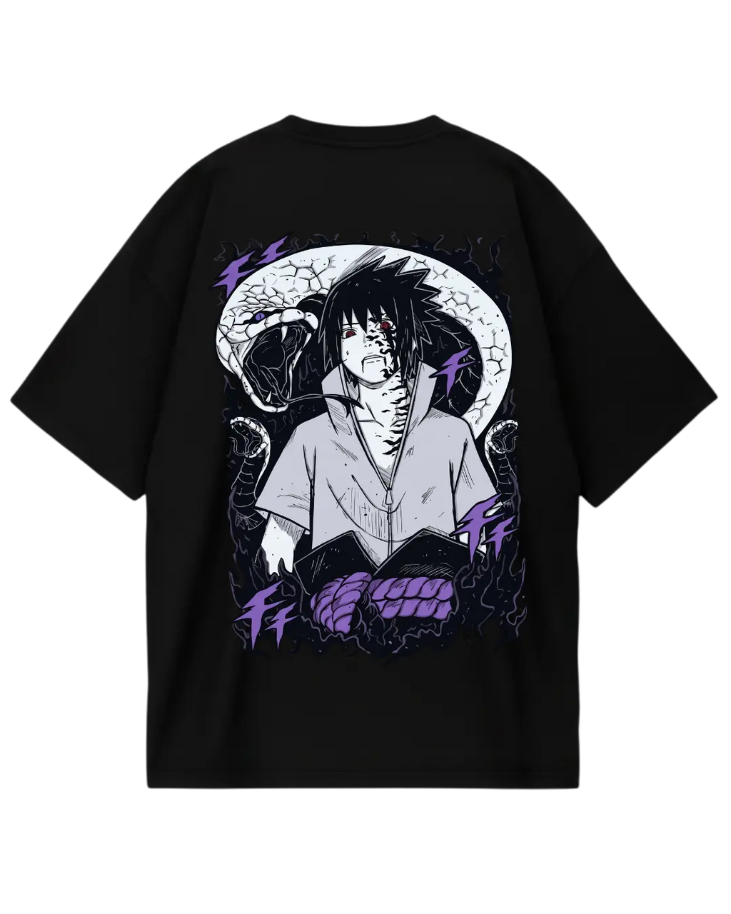 Sasuke Snake Black Oversized Tee