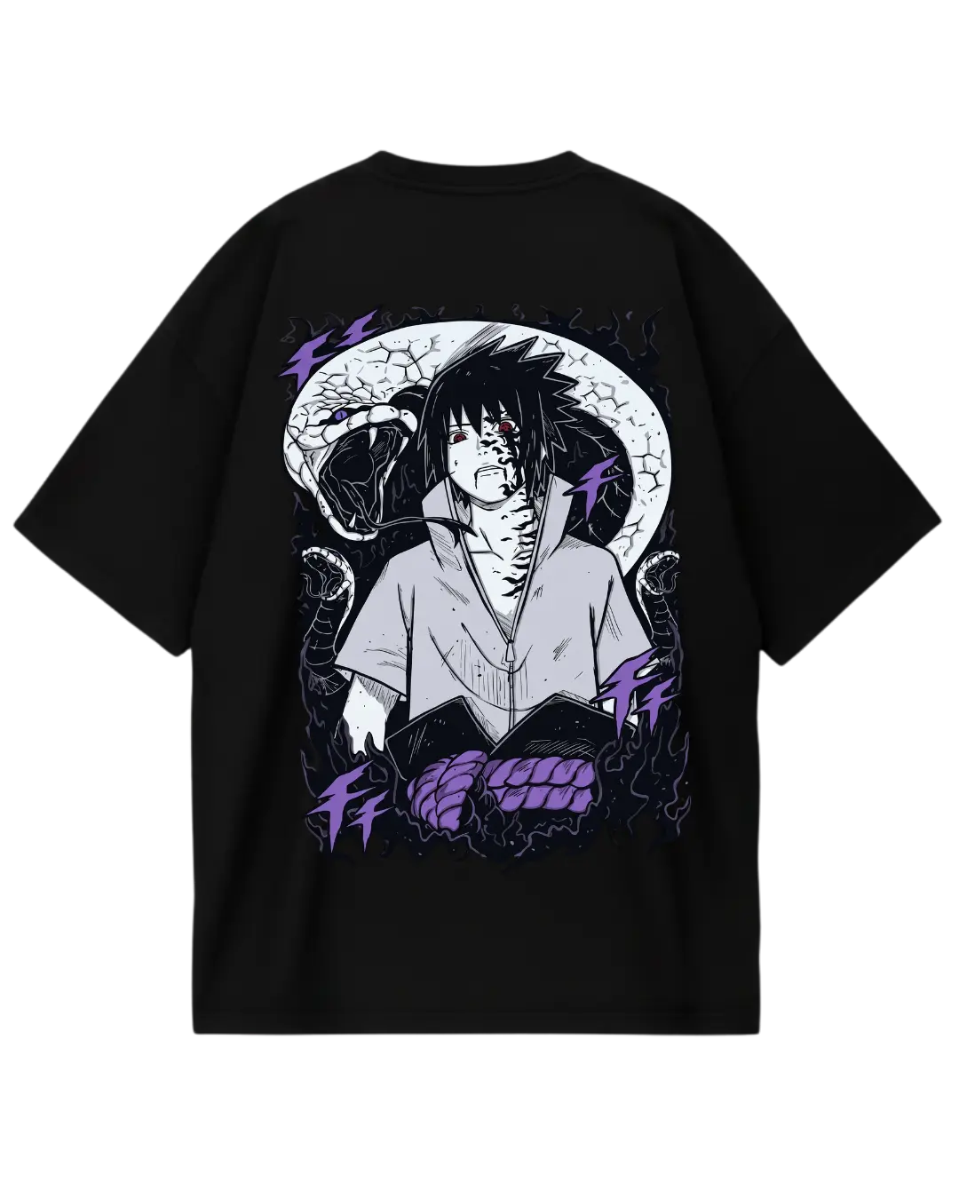 Sasuke Snake Black Oversized Tee