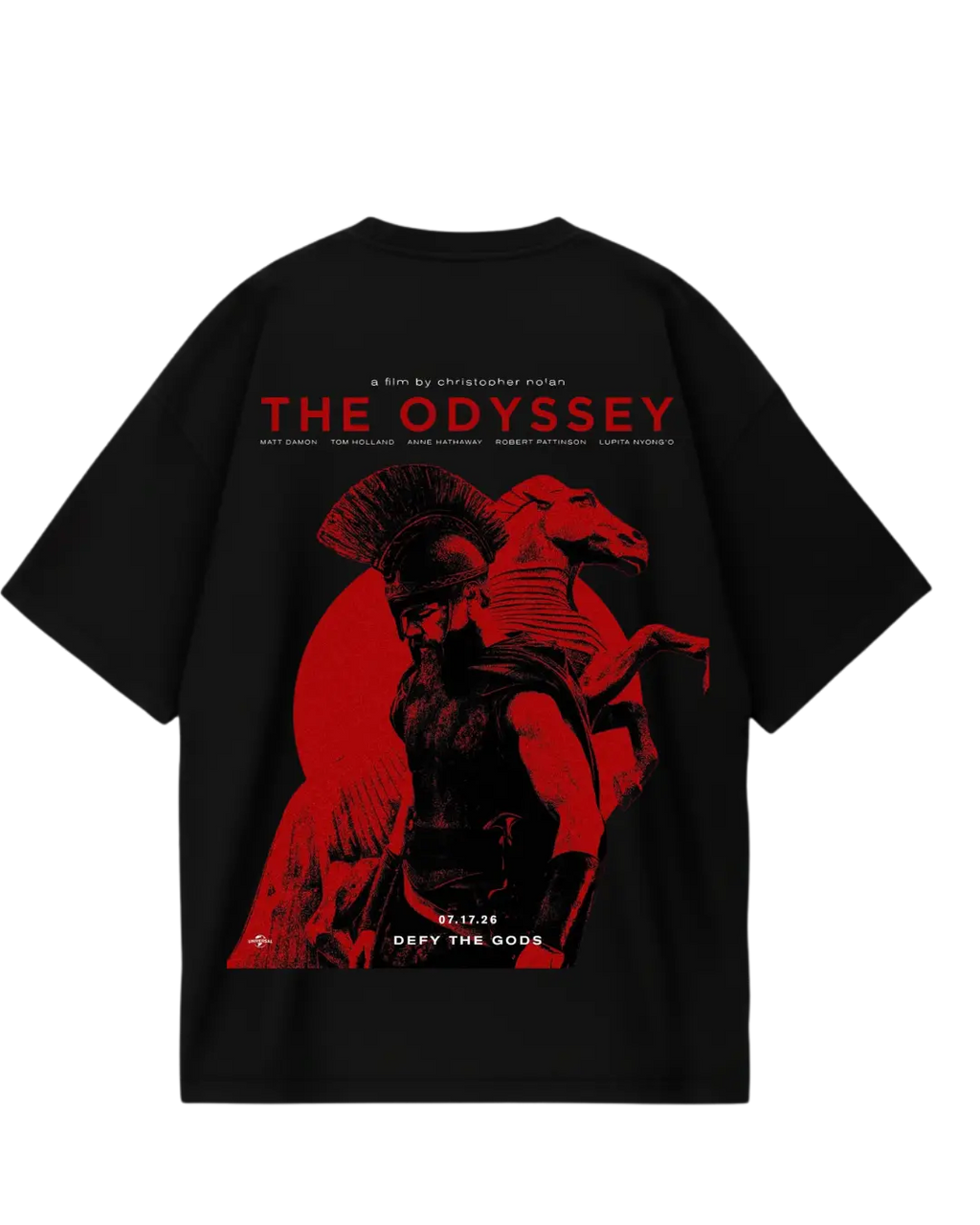 The Odyssey Black Red Oversized Tee