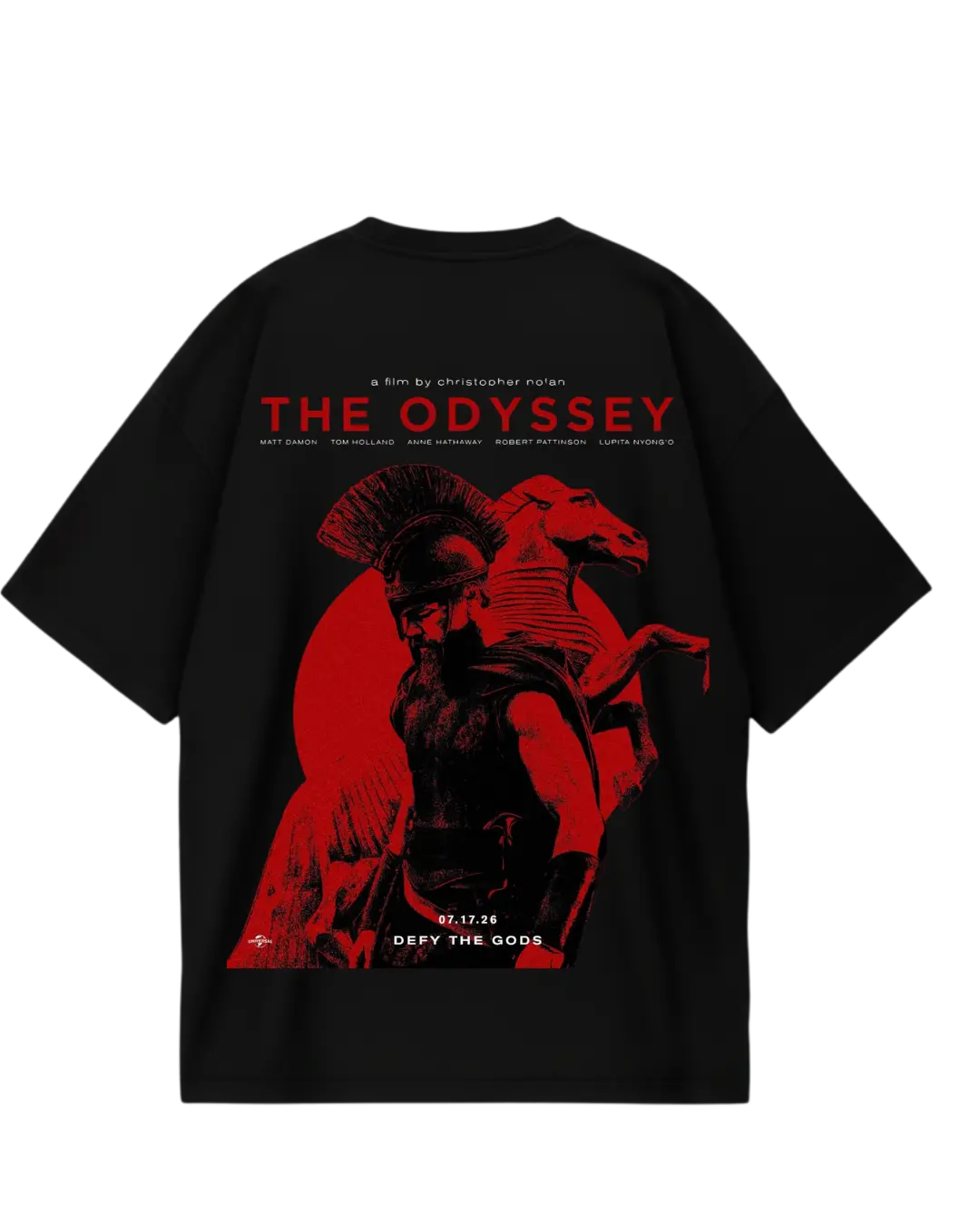 The Odyssey Black Red Oversized Tee