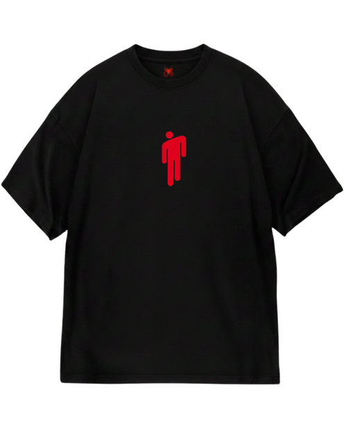Billie Eilish Black Red Design Oversized Tee