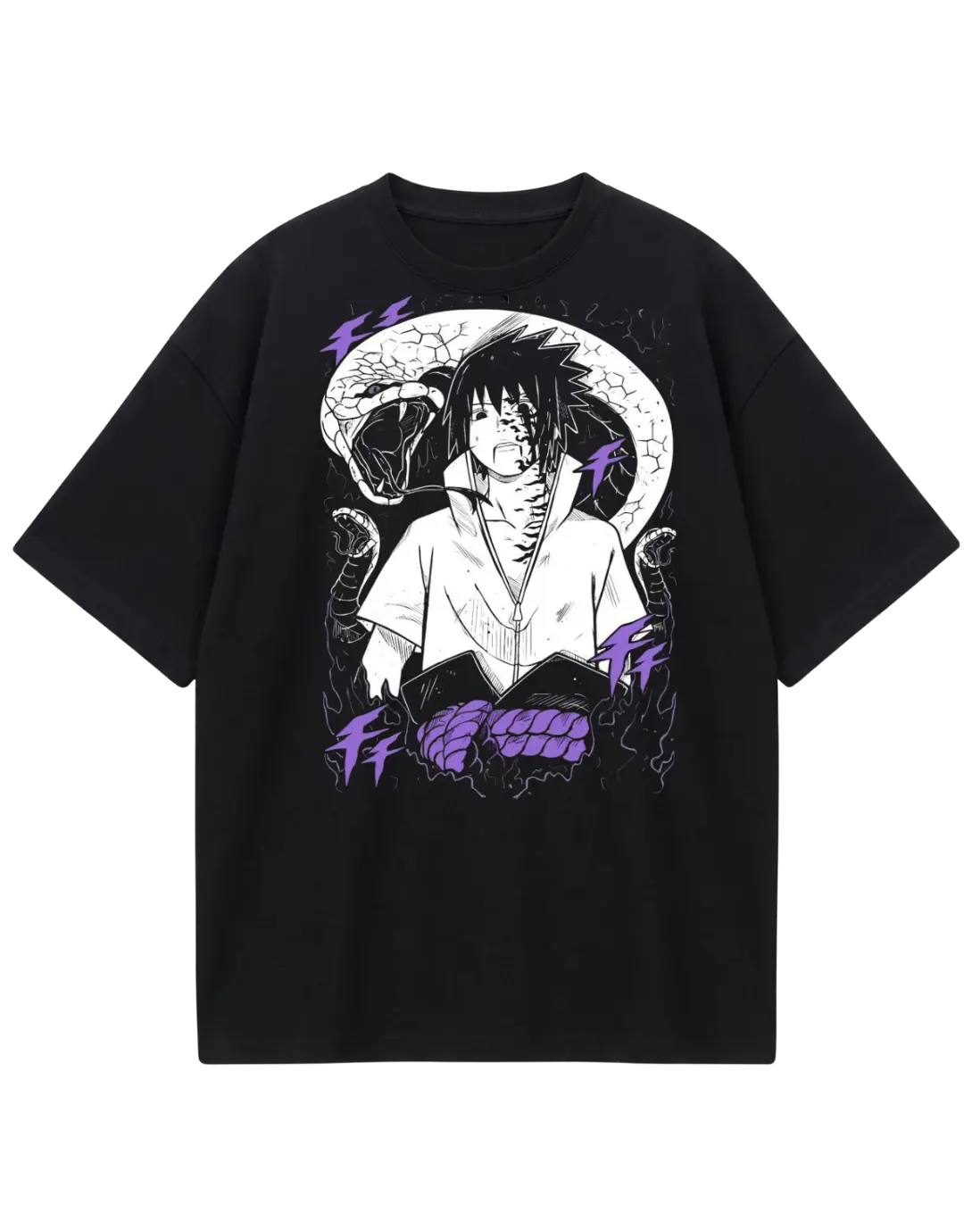 Naruto Sasuke Black Snake Oversized Tee