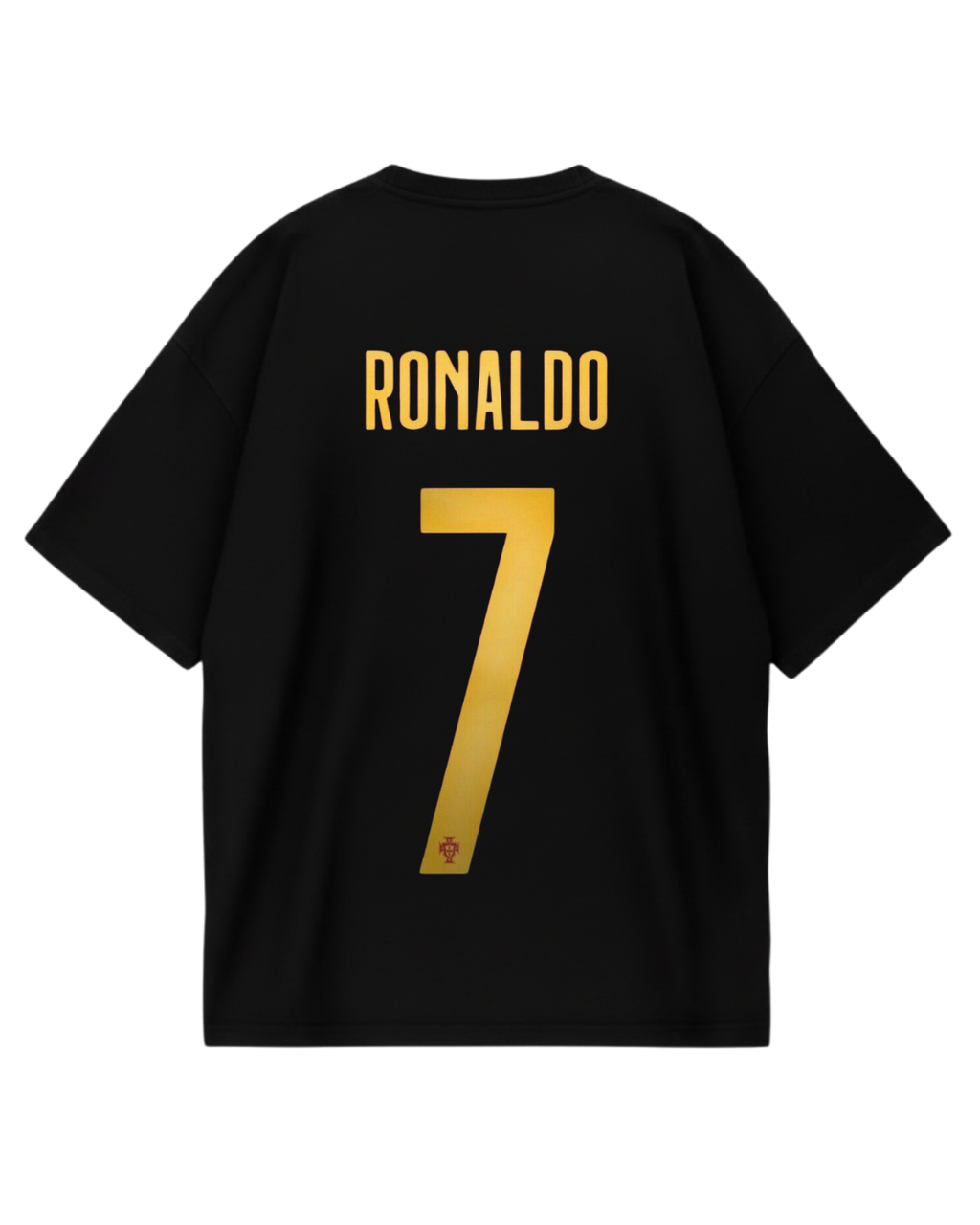 Portugal Black Ronaldo Number Oversized Tee
