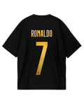 Portugal Black Ronaldo Number Oversized Tee