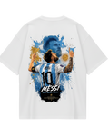 Argentina Messi Poster White Oversized Tee