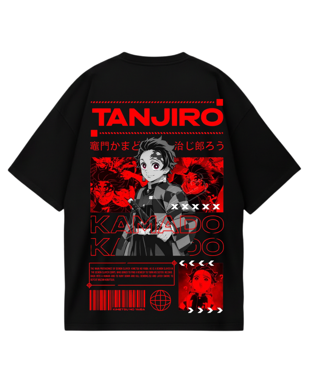 Demon Slayer Tanjiro Black Oversized Tee