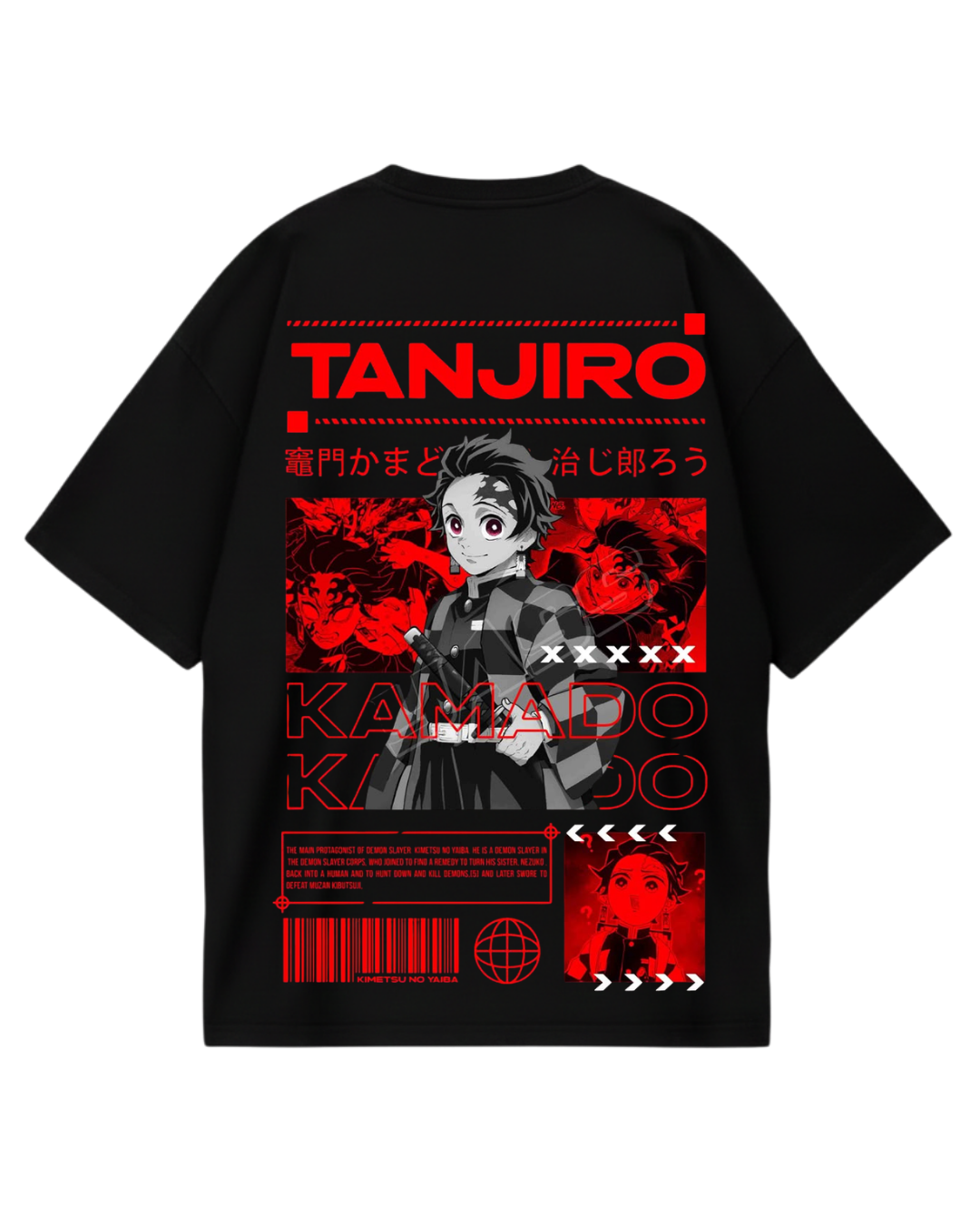 Demon Slayer Tanjiro Black Oversized Tee