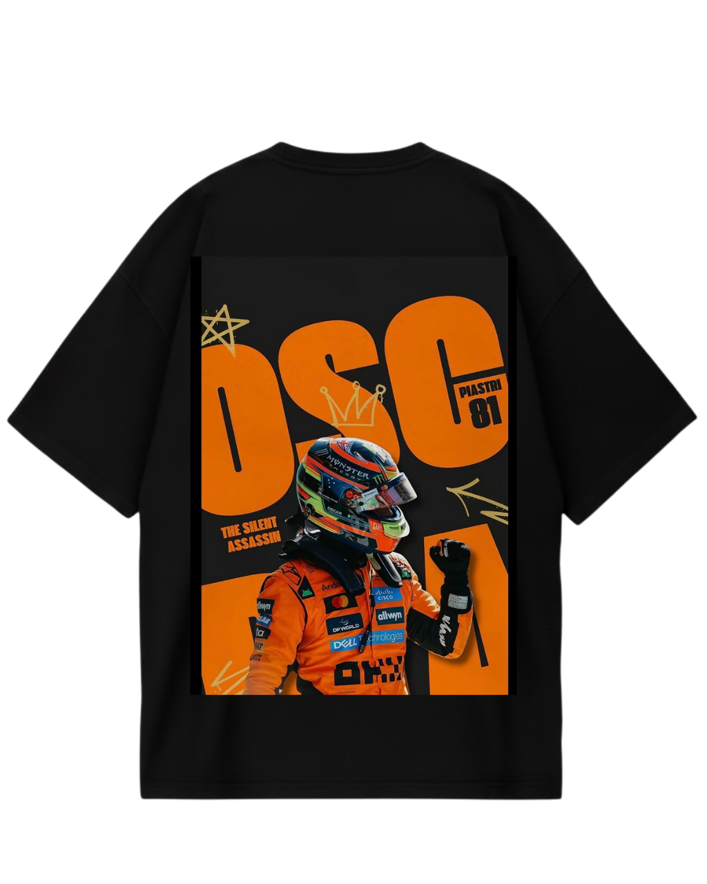 Oscar Piastri Black Oversized Tee
