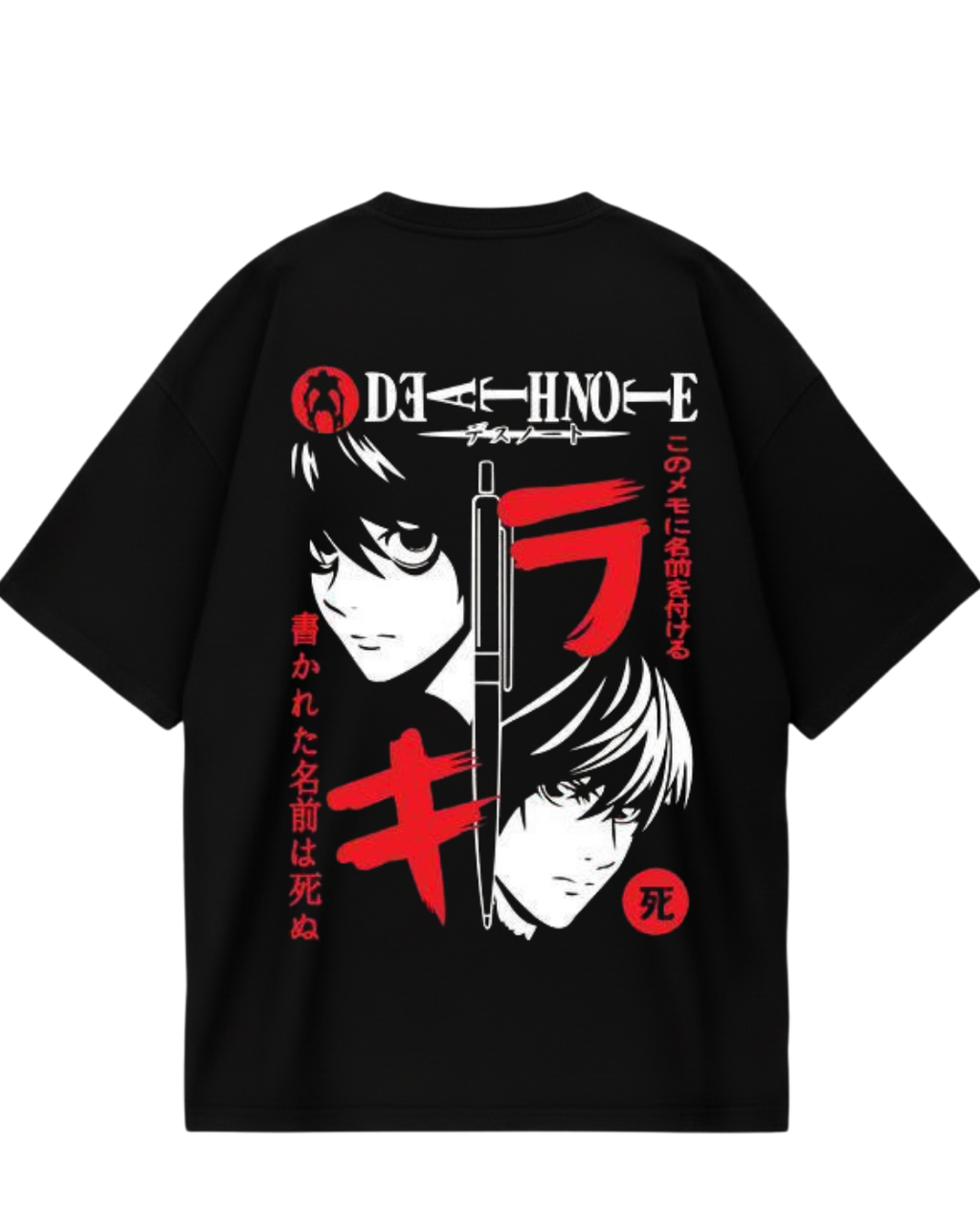 Kira Vs Light Black Oversized Tee