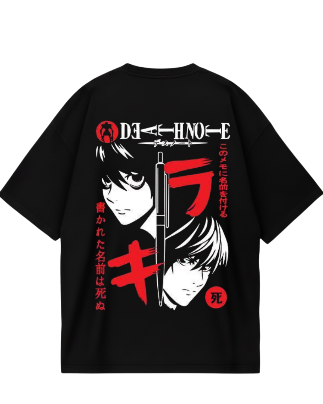 Kira Vs Light Black Oversized Tee