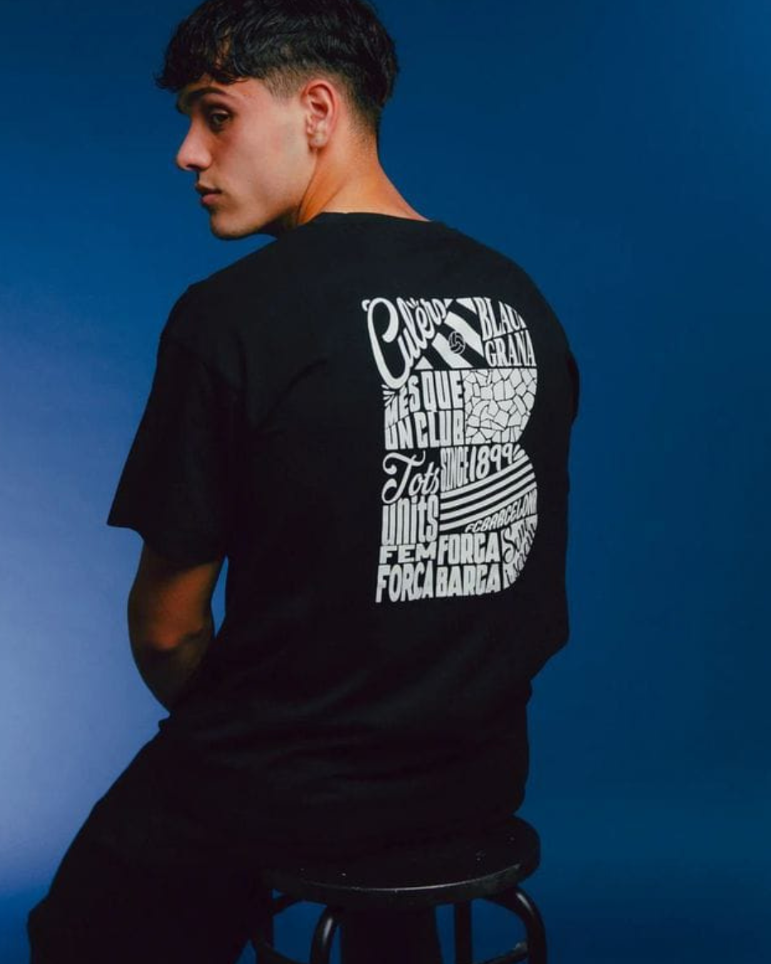 Barcelona Black B Oversized Tee