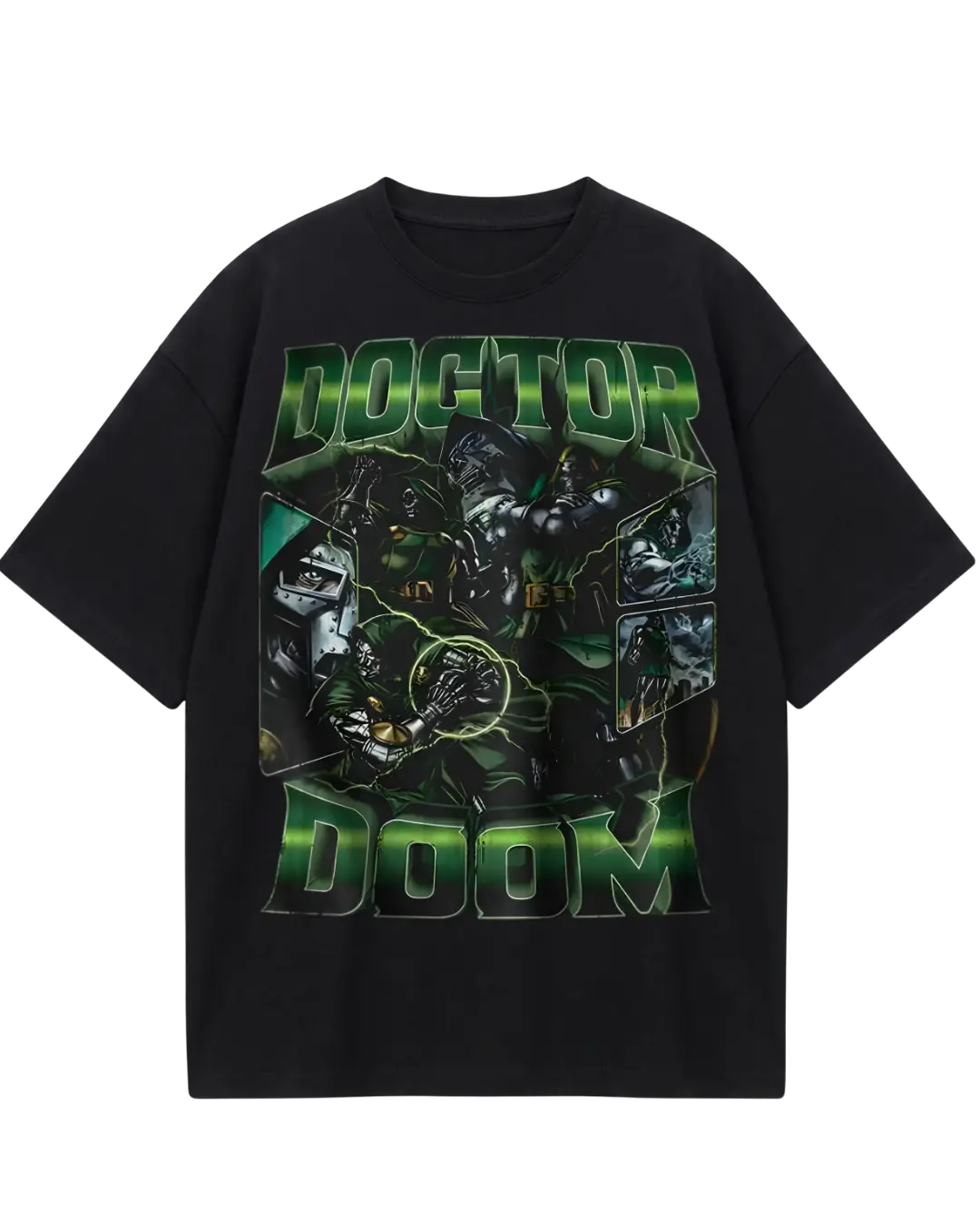 Dr Doom Black Retro Oversized Tee