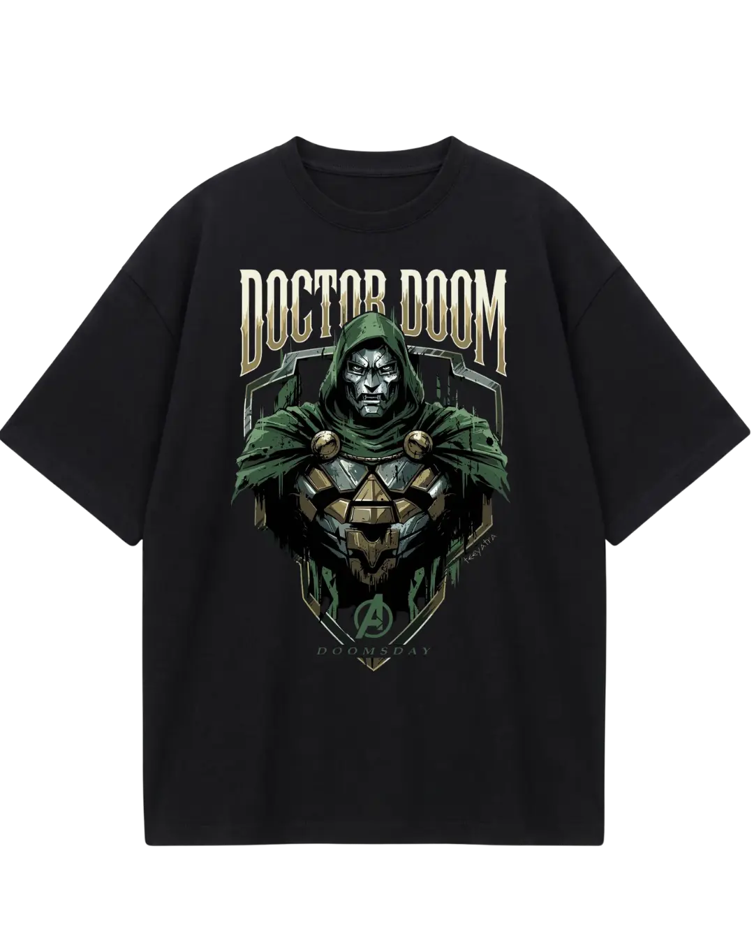 Dr Doom Black Banner Oversized Tee