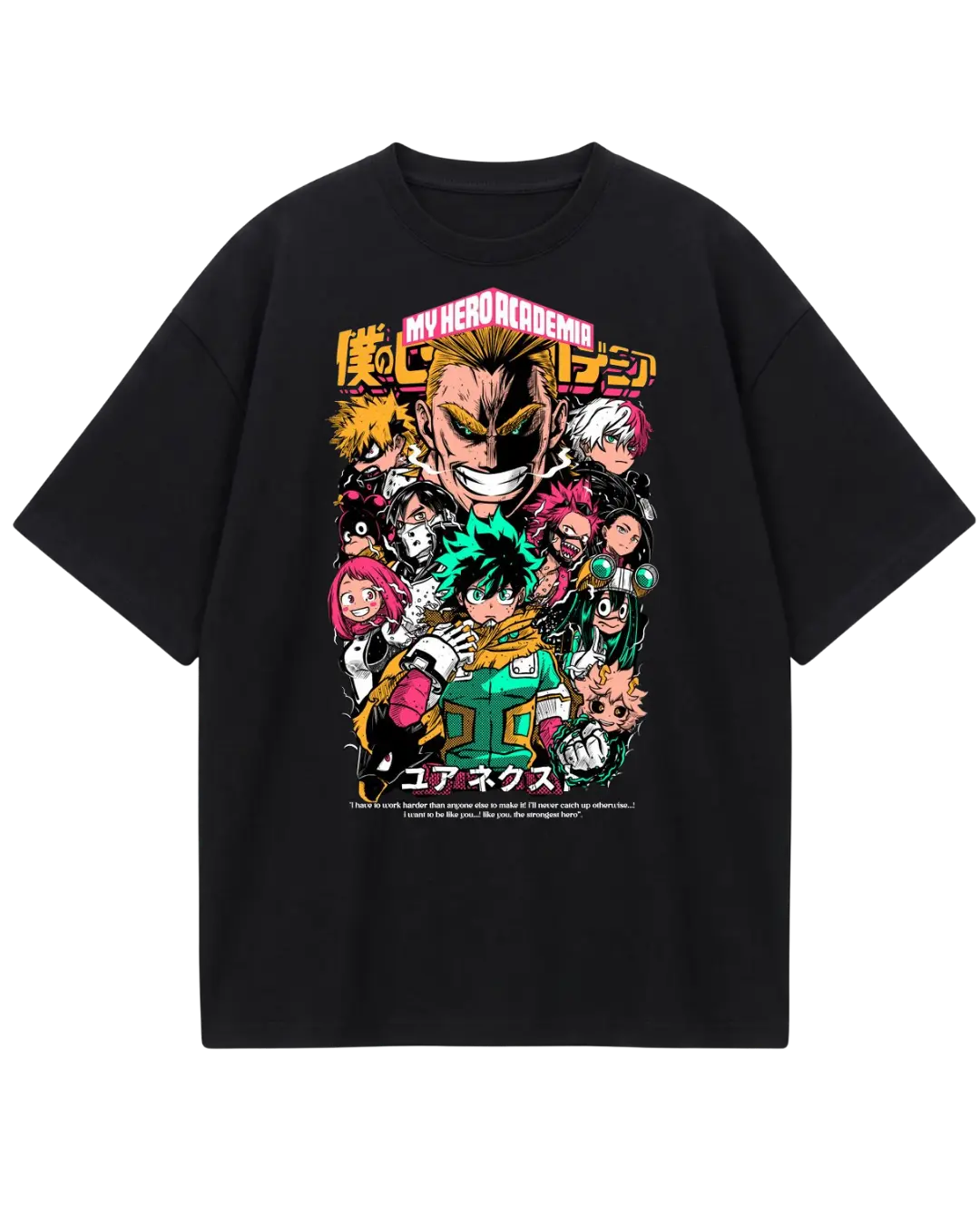 My Hero Academia Black Poster Oversized Tee
