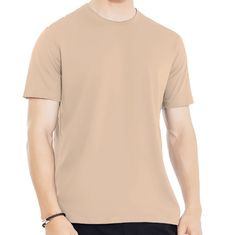 Plain Beige Half Sleeves Tee