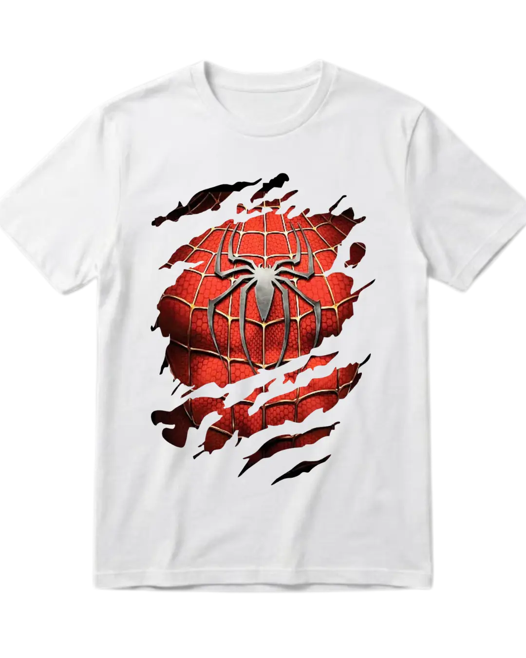 Spider Man White Suit Half Sleeves
