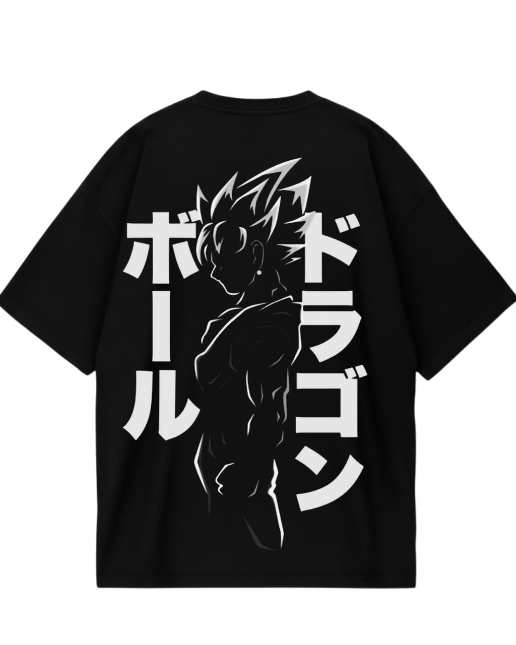 Black Goku White Oversized Tee