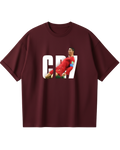 Portugal Maroon Ronaldo Oversized Tee