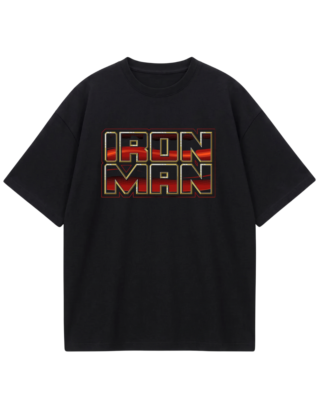 Iron Man Black Name Oversized Tee