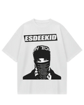 EsDeekid White Front Oversized Tee