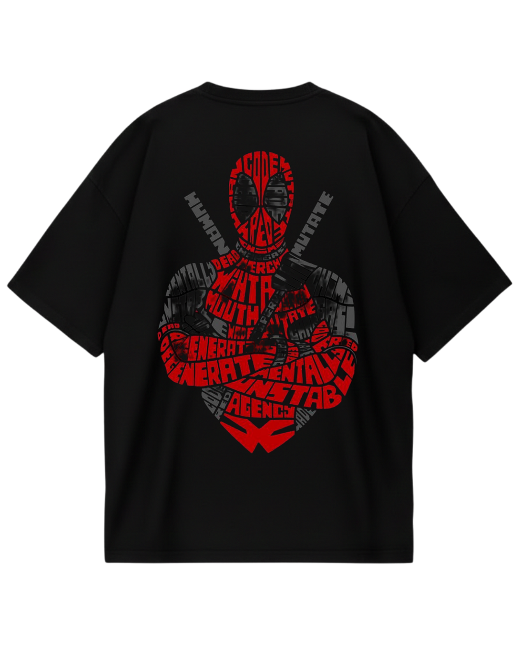 Deadpool Black Design Oversized Tee