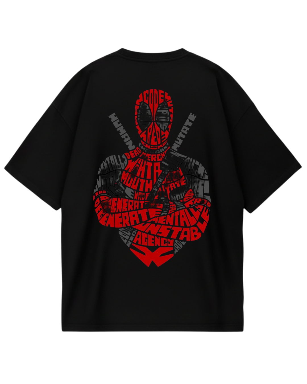 Deadpool Black Design Oversized Tee