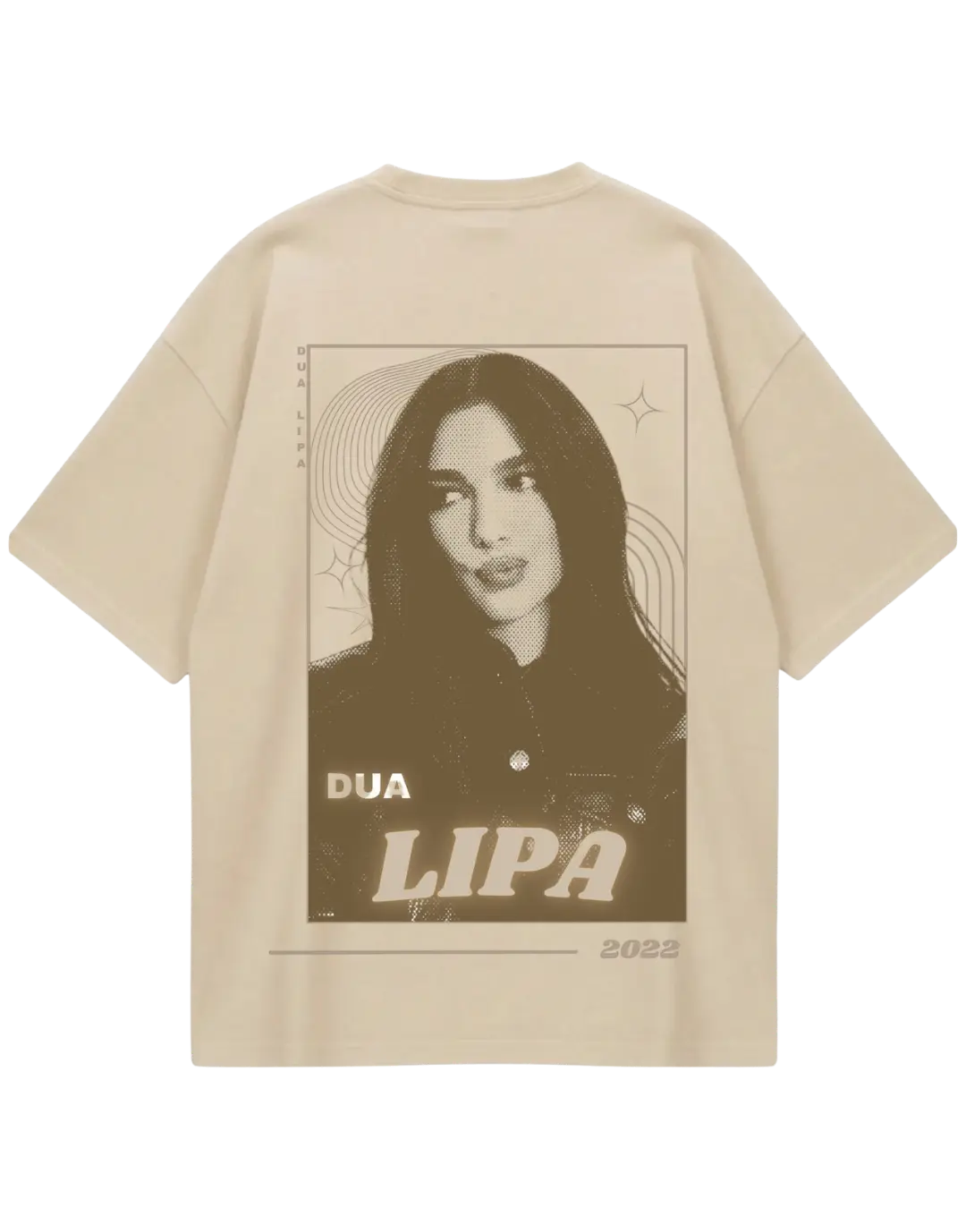 Dua Lipa Beige Oversized Tee