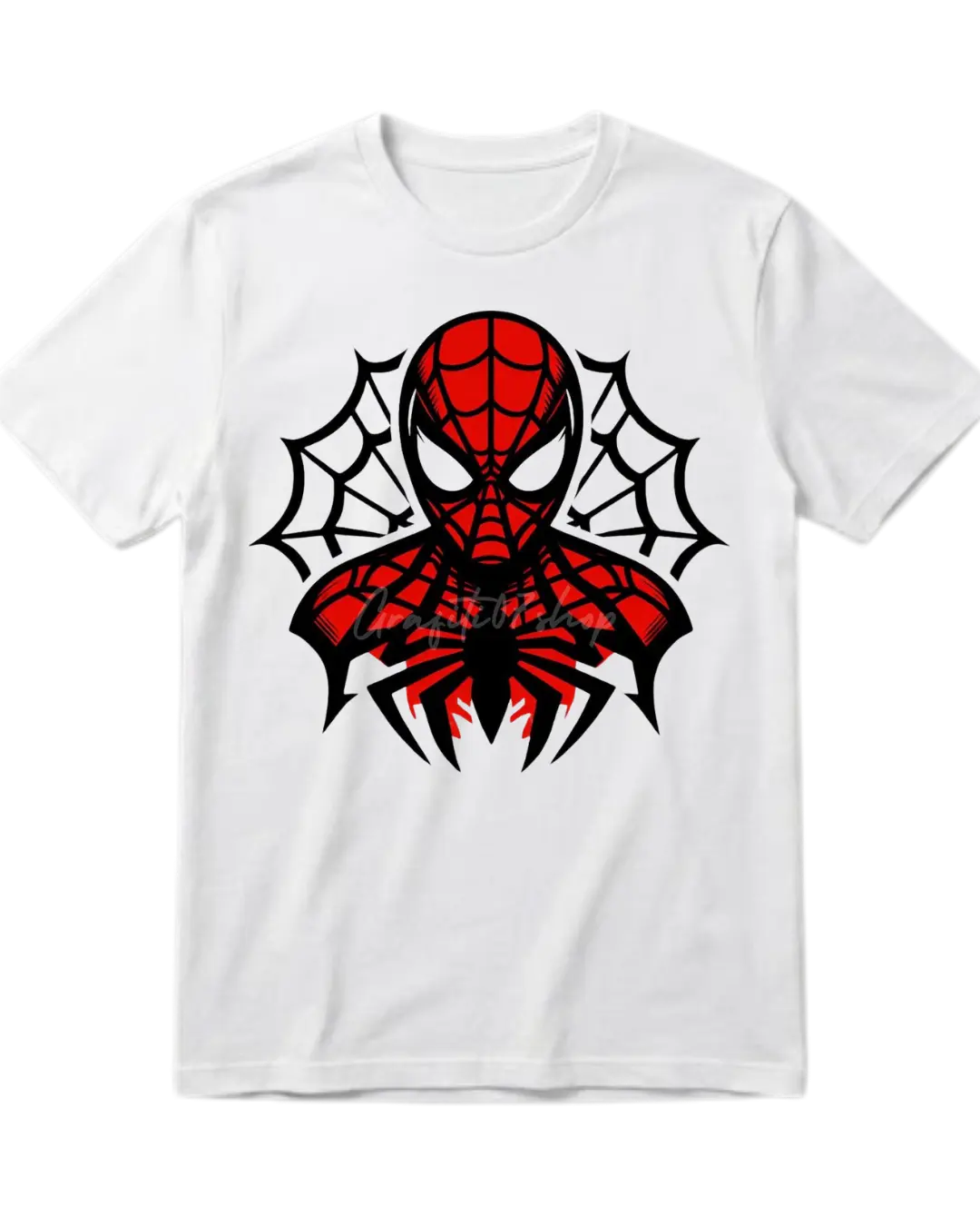 Spider Man White Face Half Sleeves