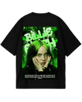 Billie Eilish Green Poster Black Oversized Tee