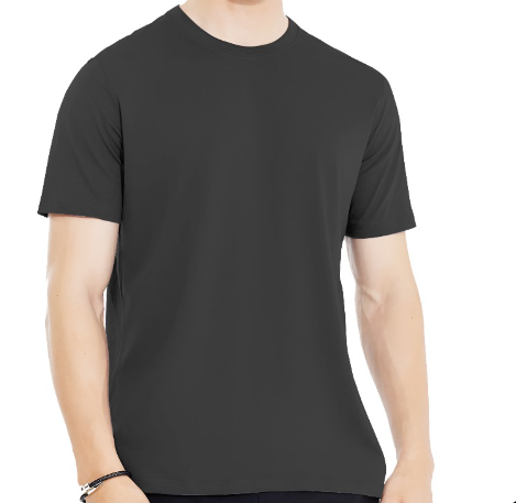 Plain Dark Grey Half Sleeves Tee
