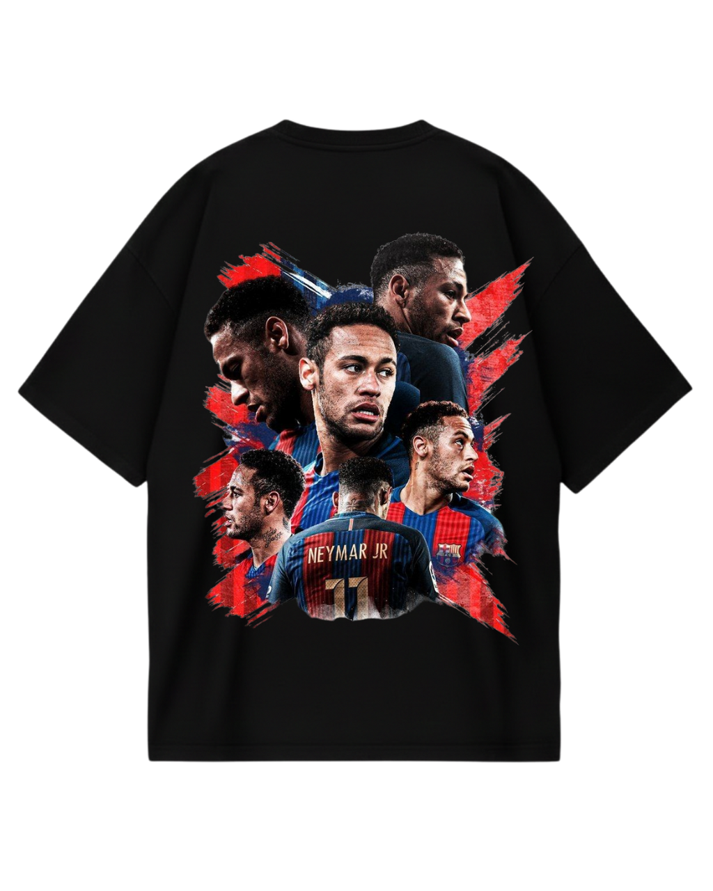 Barcelona  Neymar Black Oversized Tee