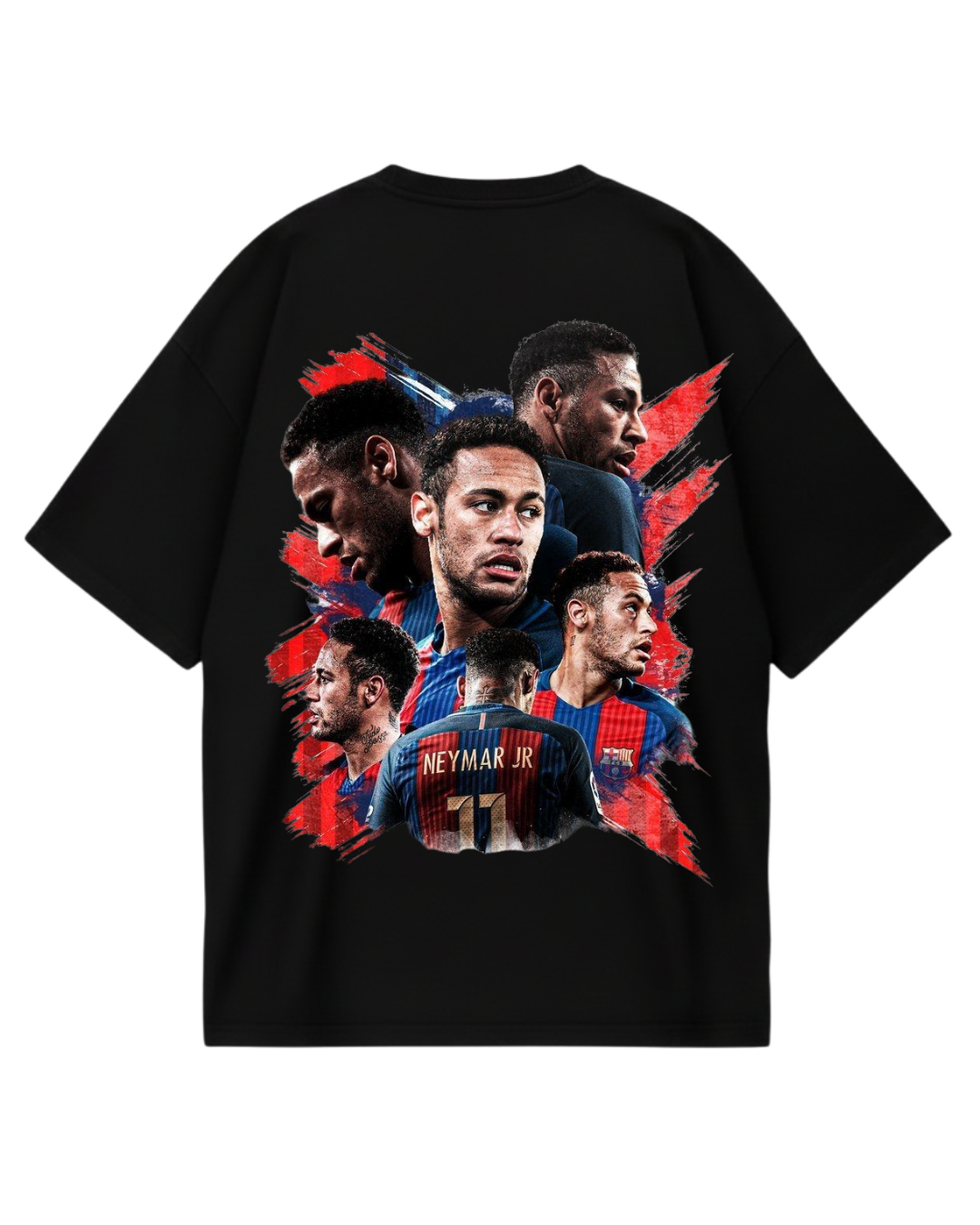 Barcelona  Neymar Black Oversized Tee