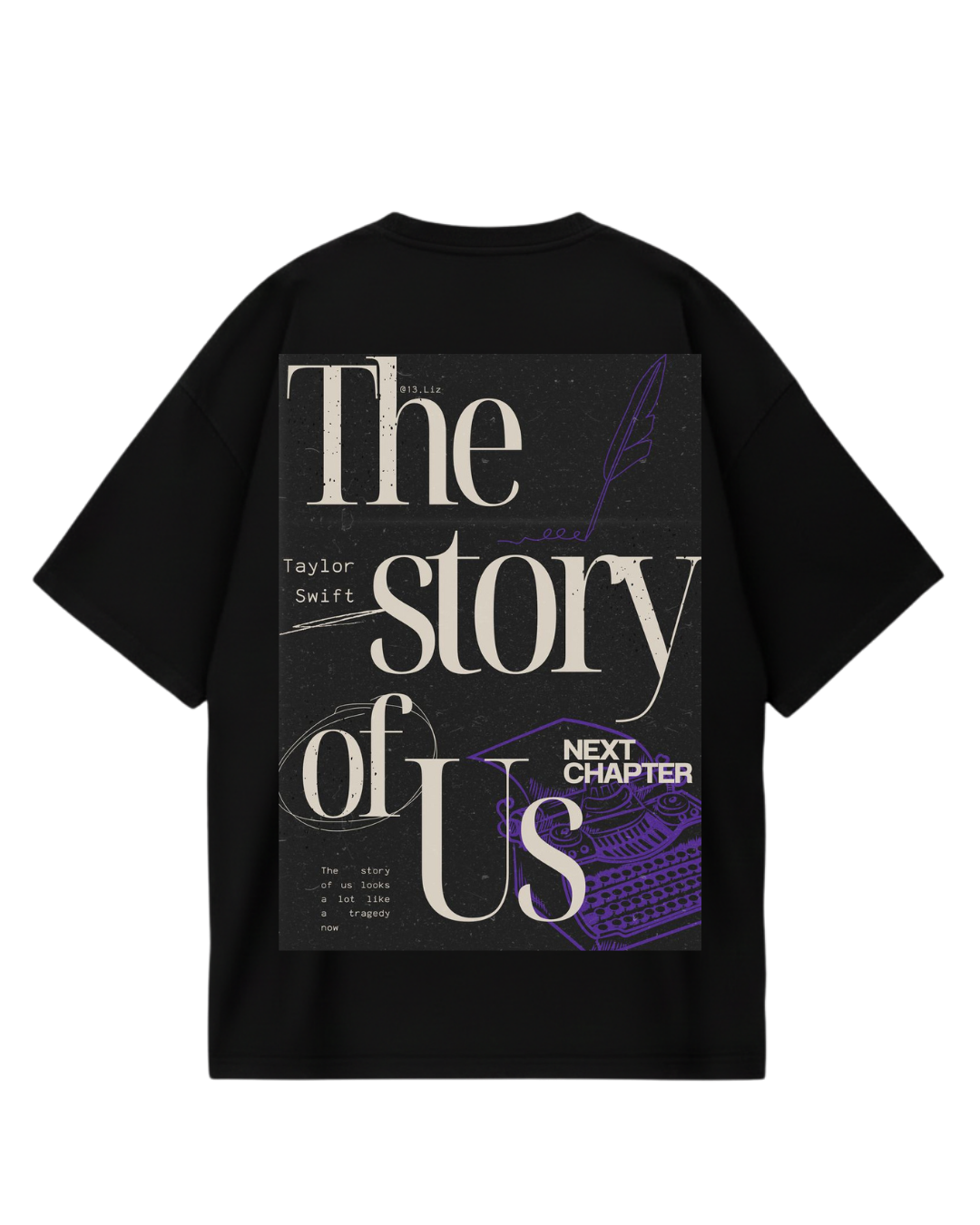 Taylor Swift SpeakNow Story Of Us Black Oversized Tee