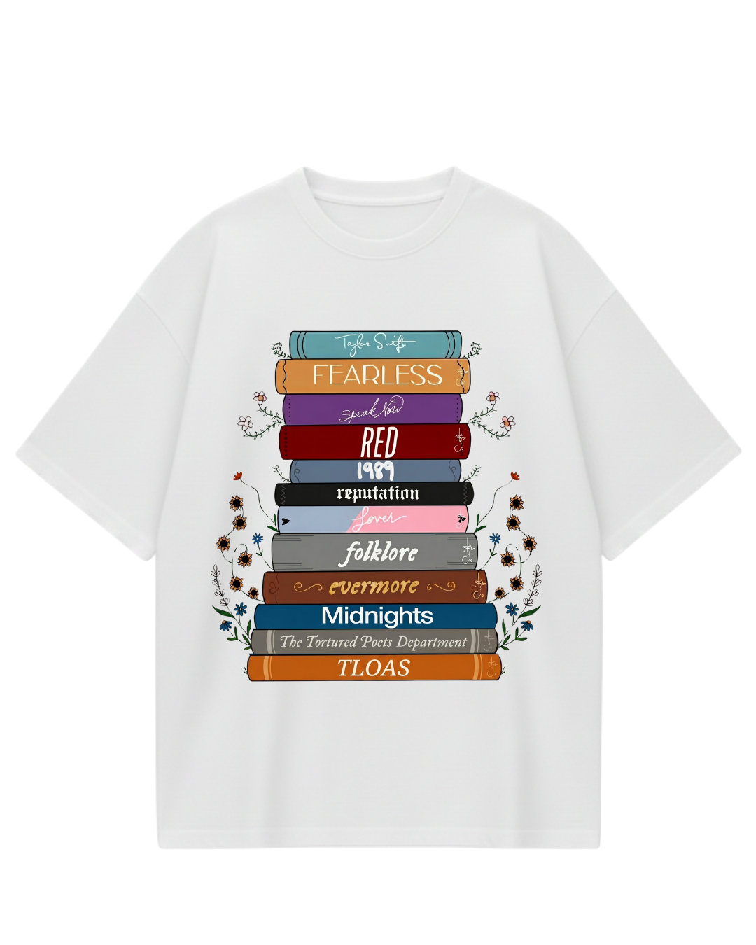 Taylor Swift Books White Oversized Tee
