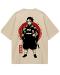 Demon Slayer Tanjiro Beige Oversized Tee