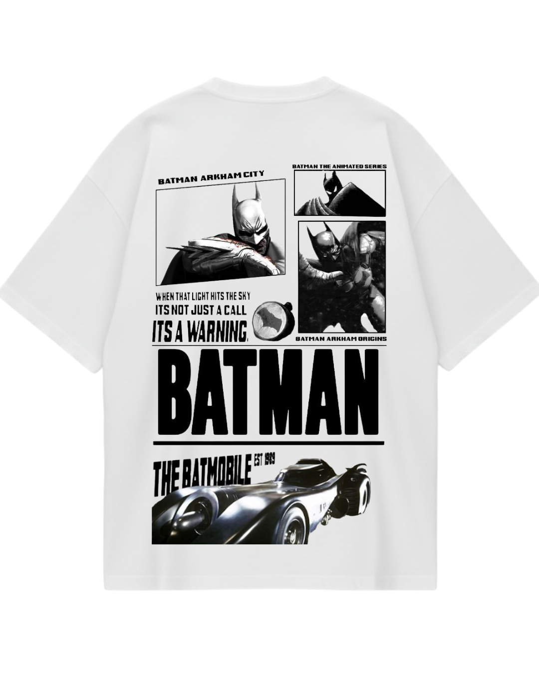 Batman White Poster Oversized Tee