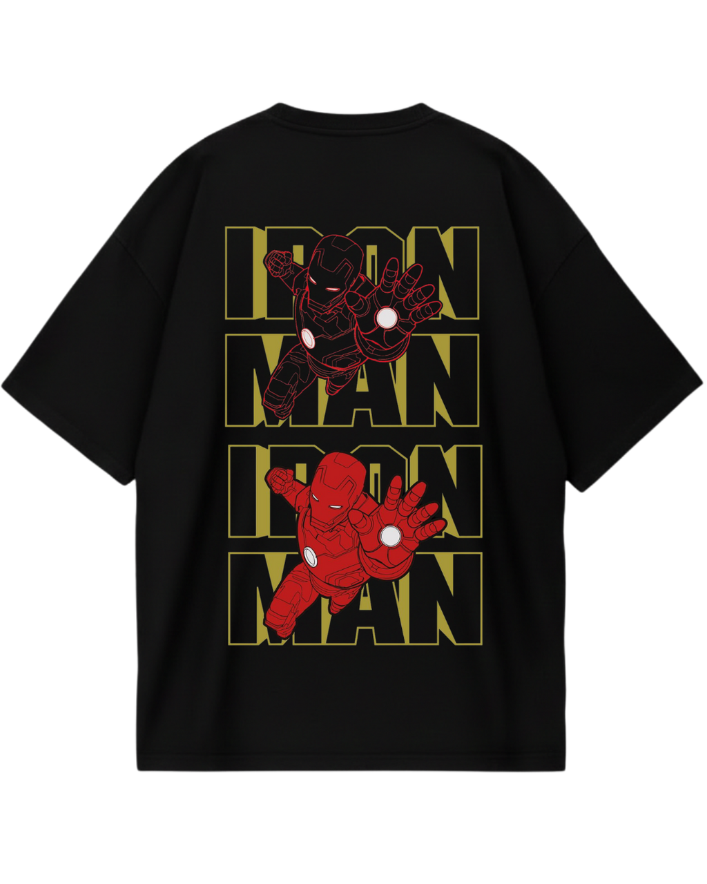 Iron Man Black Poster Oversized Tee