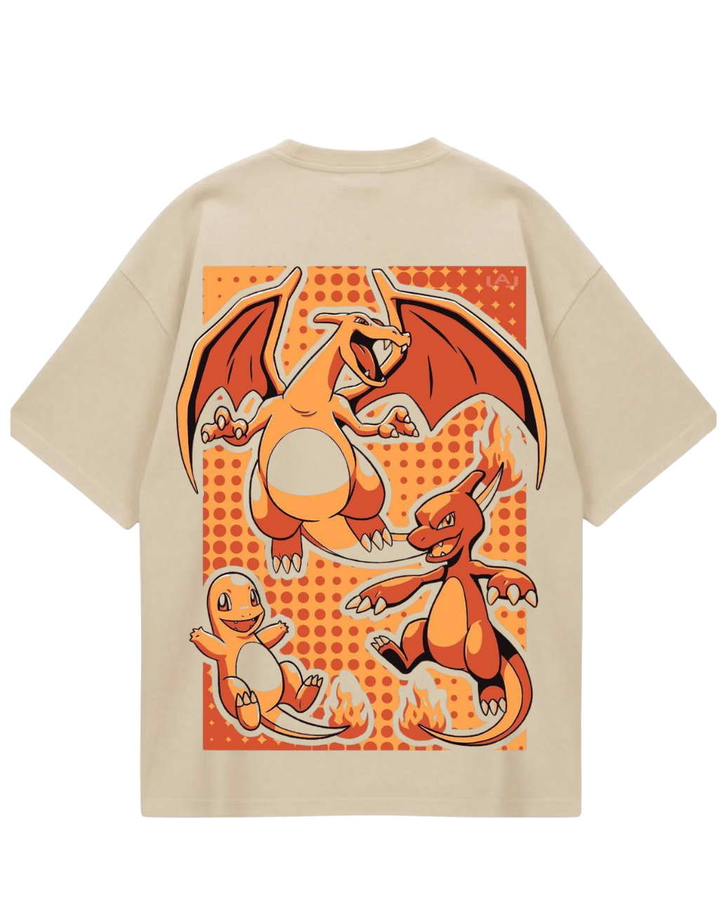 Charlizard Poster Beige Oversized Tee