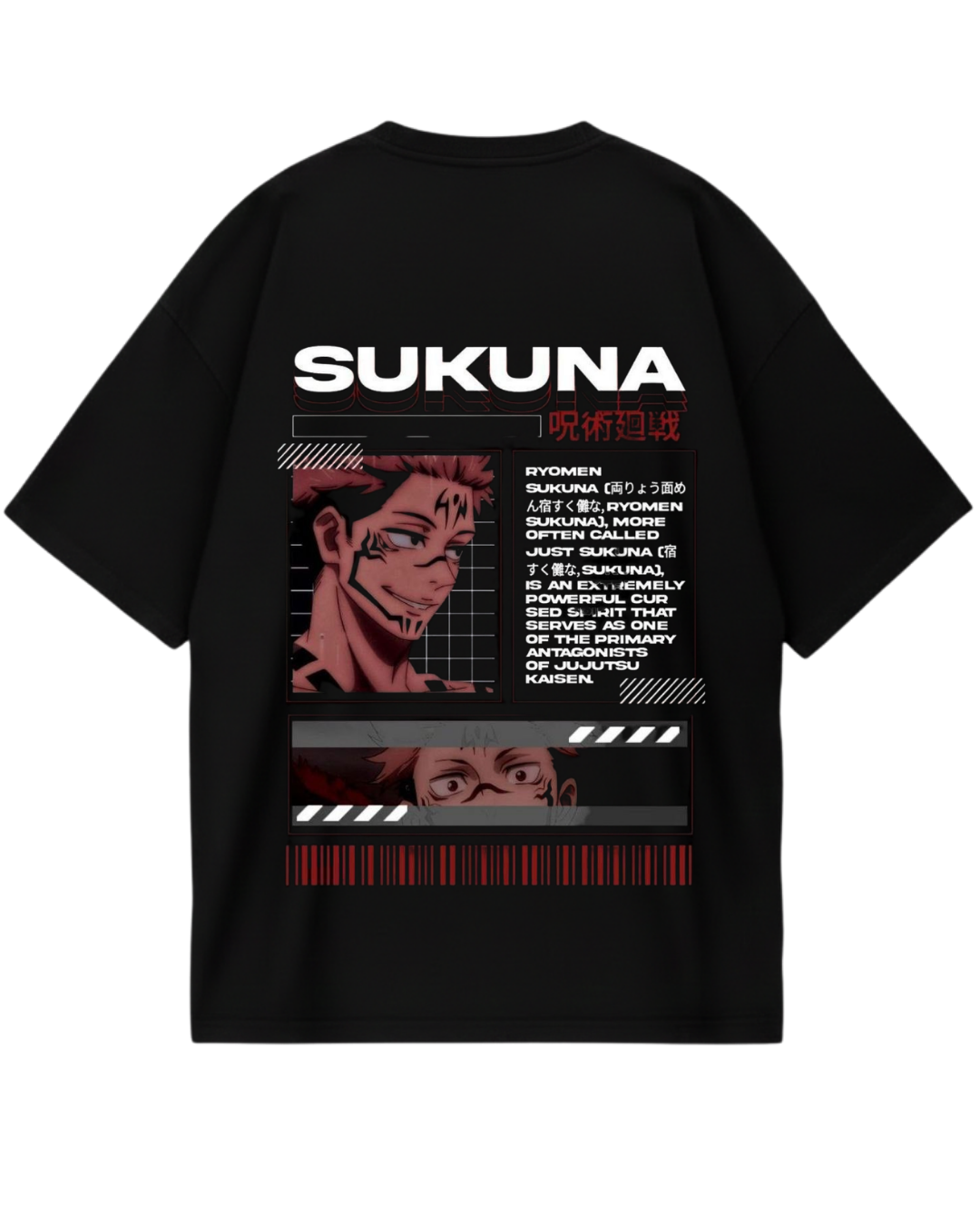 Sukuna Black Oversized Tee