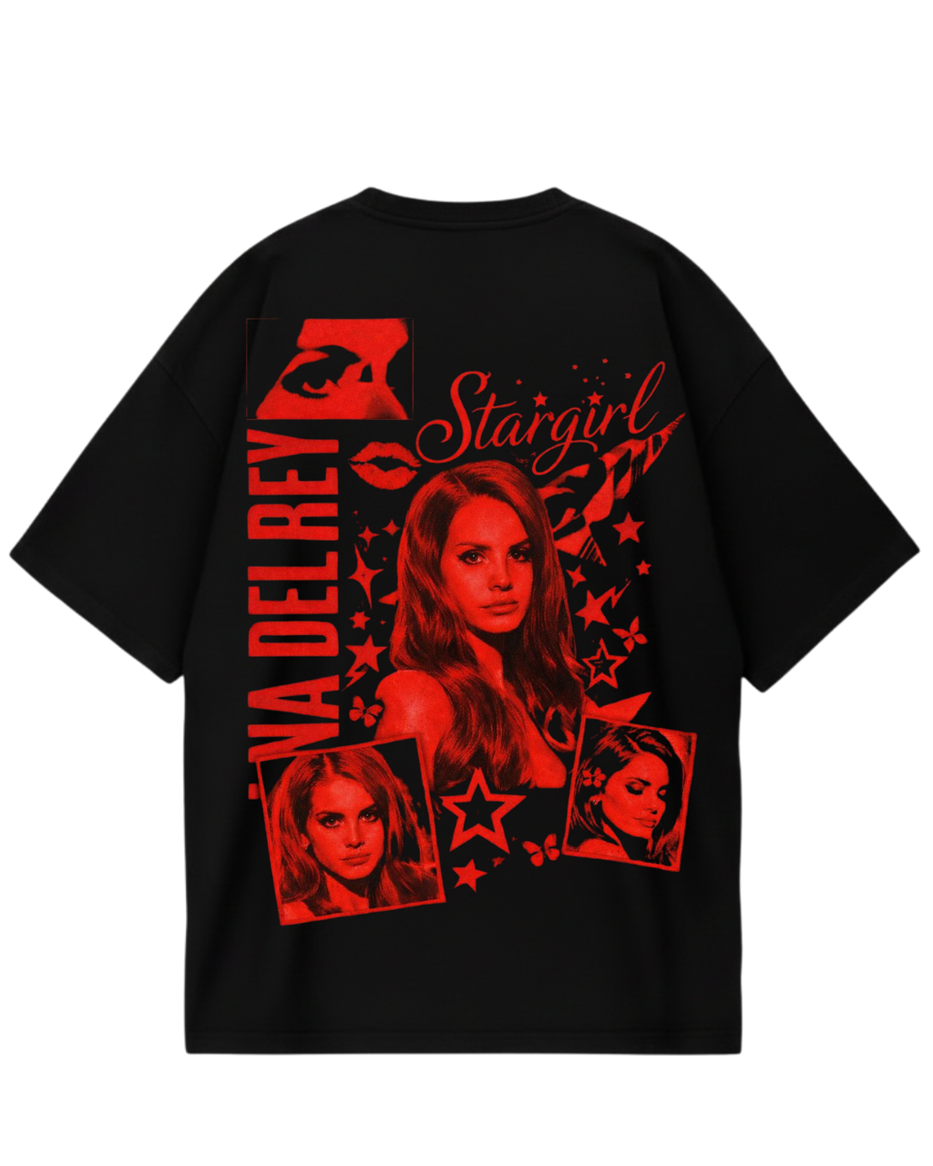 Lana Del Rey Black Red Oversized Tee