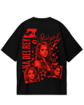 Lana Del Rey Black Red Oversized Tee
