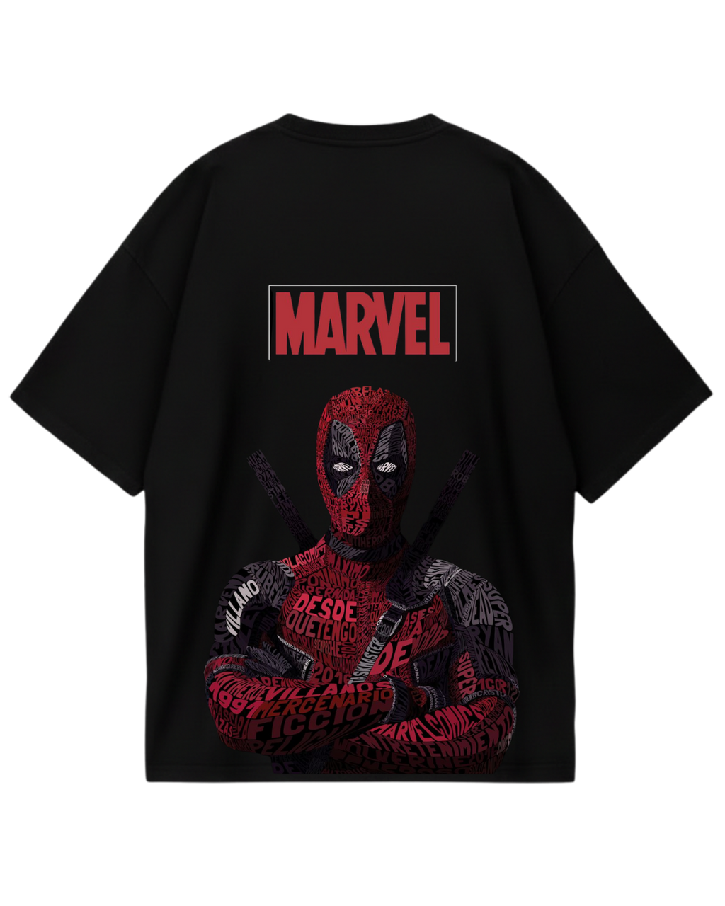 Deadpool Black Marvel Oversized Tee